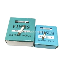 100PCS/LOT 5*20/6x30mm ceramic fuse tube fuse F0.1A 0.25A 0.3A 0.63A 4A 7A 8A