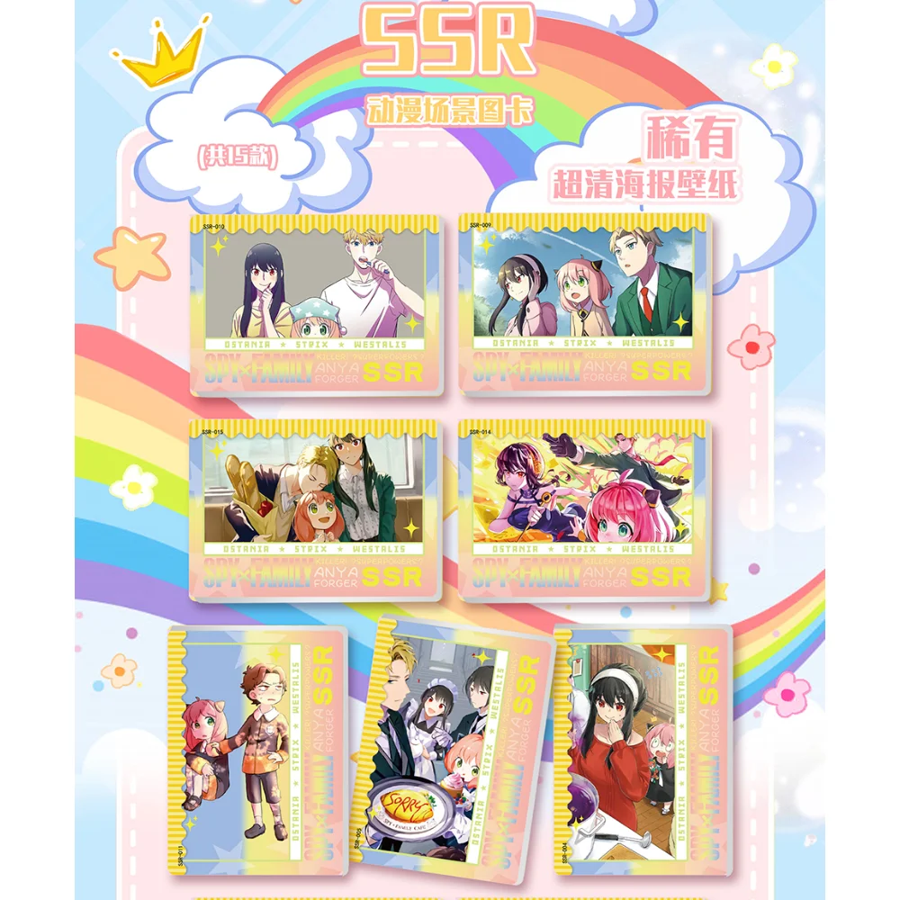 Classici anime giapponesi Carte da collezione per bambini Personaggi della commedia quotidiana della famiglia Carte da gioco rare Regali di compleanno per ragazzi e ragazze