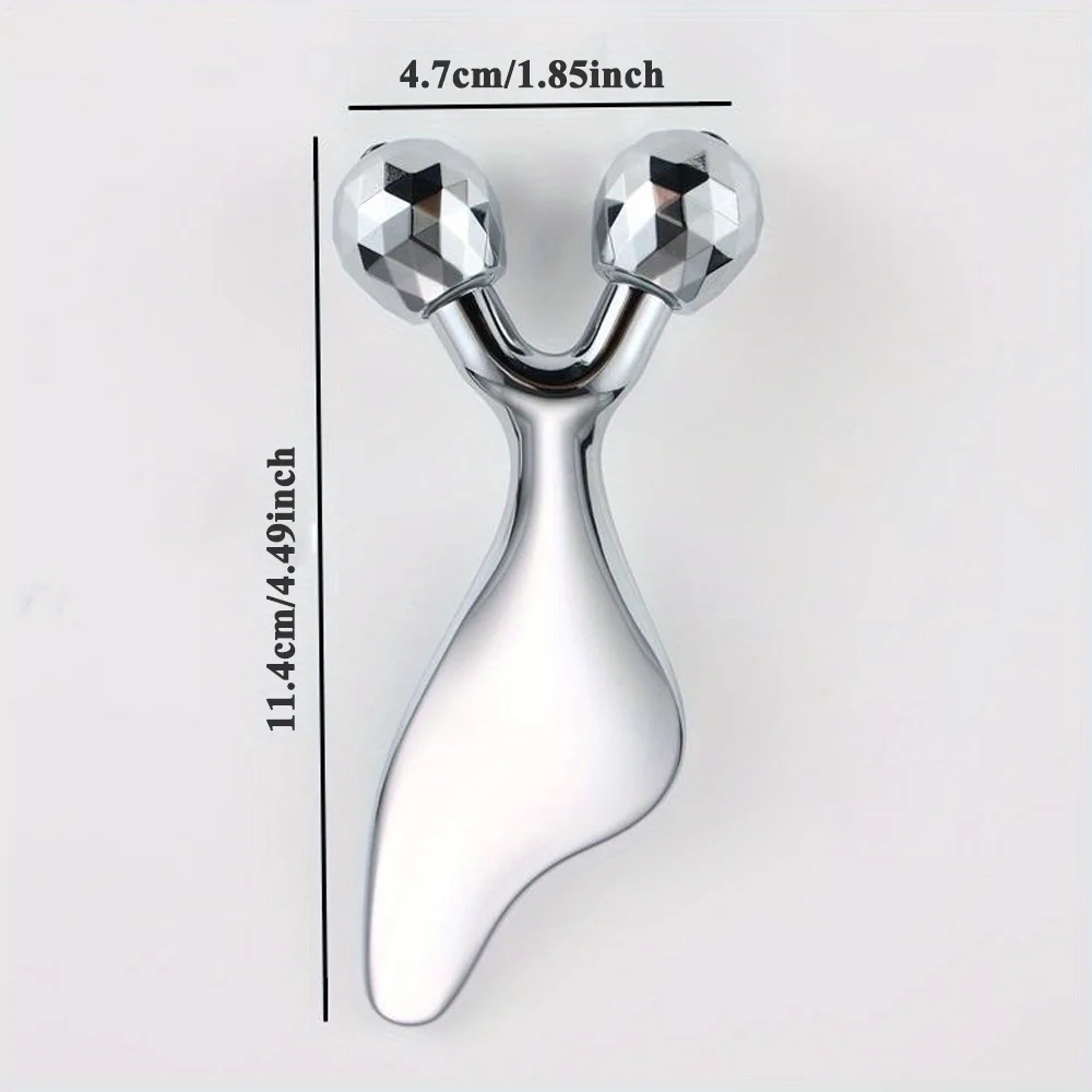 2 IN 1 3D-Gesichtsmassagegerät und Gua Sha-Massagegerät, kalter Roller für Gesicht, Augen, Kinnlift, Straffung der Haut, Werkzeug, Bildhauerei, Schönheitswerkzeuge – Detail 8