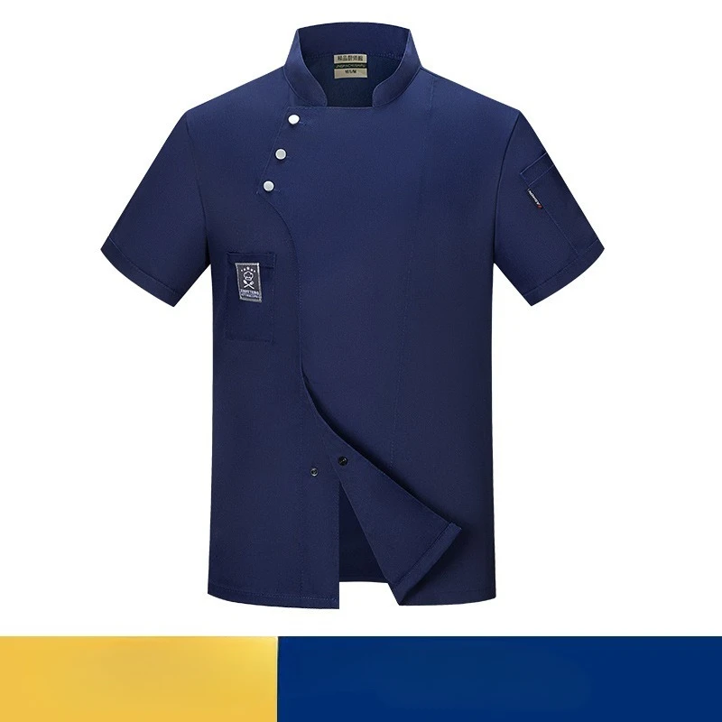 Wasserdichte Koch-Arbeitskleidung für Herren, kurzärmelig, Sommer, dünn, verschleißfest, für Hotel, Restaurant, Esszimmer, Küche, Arbeitskleidung