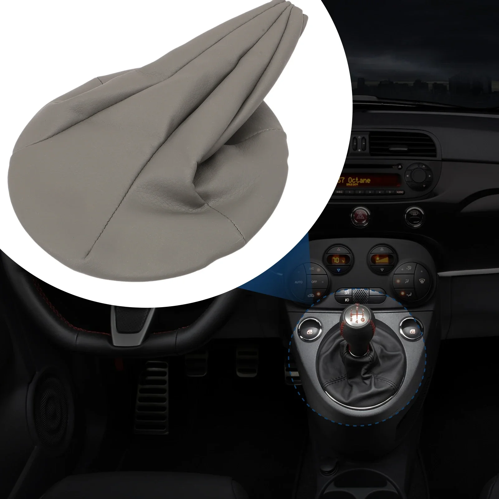 5 Speed Gear Shift Knob Lever Shifter Gaiter Boot Cover For Fiat Panda 169 2 Serie 2003-2012 Fiat 500/500C 2 Serie 2007-2013