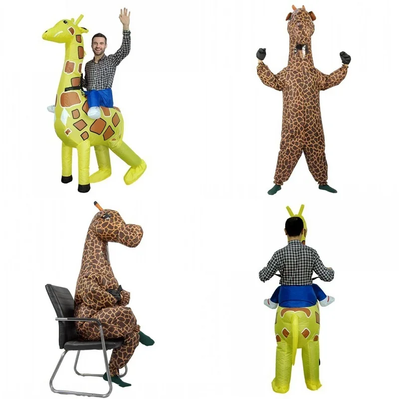 Simbok giraffe riding inflatable costume walking Halloween Christmas animal cosplay clothing suit adult men women