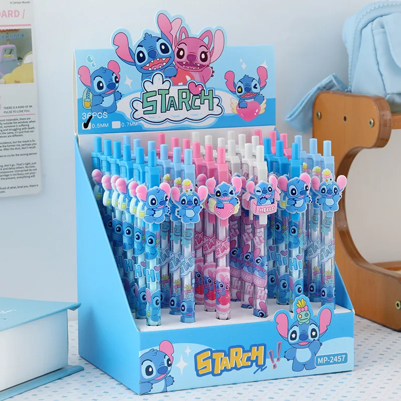 

6/12/24pcs Stitch Patch Activity Pencil Cute Anime Cartoon Student Star Baby 0.5 Automatic Pencil Learn Stationery Supplies Gift