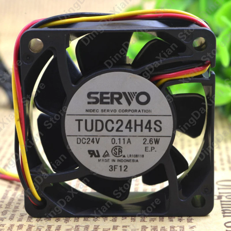 d 1PCS For SERVO TUDC24H4S | DC24V 2.6W 0.11A Industrial Chassis Fan 60×60×25mm 6CM