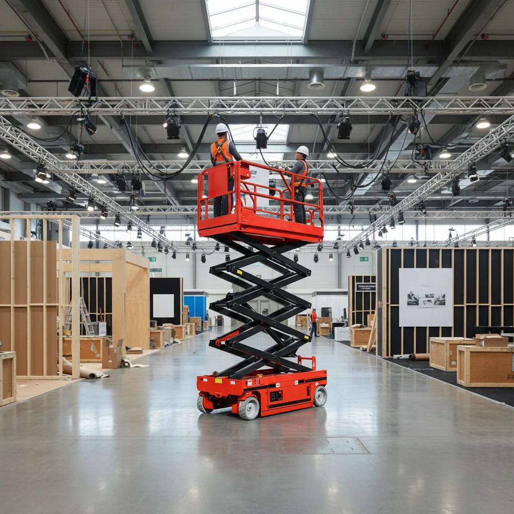 Self-propelled 6-16m Electric Hydraulic Scissor Lift 230-450KG Capacity 20m Max Height For Sign Installation