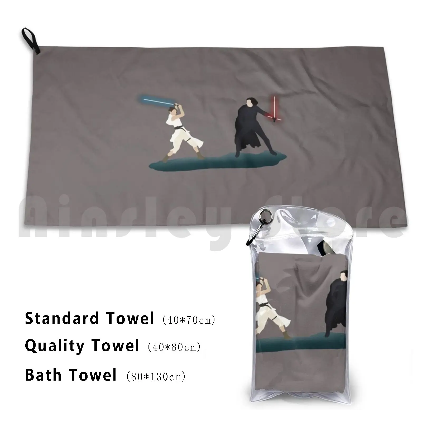 Reylo Battle Bath Towel Beach Cushion Rey Ben Solo Lightsaber Fight Kyloren