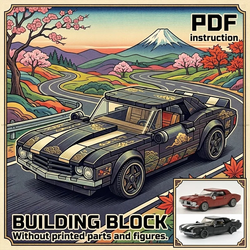 

Конструктор MOC Classic 1967: Американский Мускул-кар, Спортивный Автомобиль, Ретро-Модель, Черный, Коллекционный Набор для Взрослых