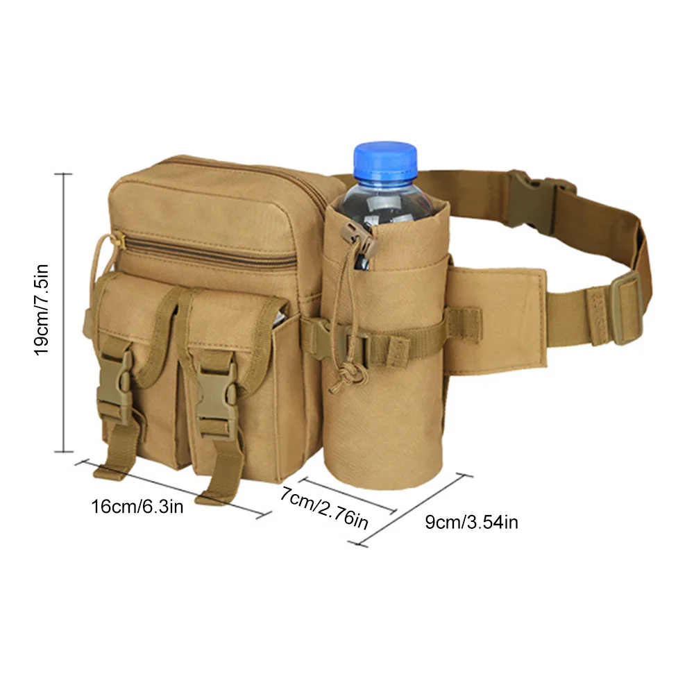 New Outdoor Waist Bag Water Bottle Holder Men Waterproof Molle Camouflage Hunting Hiking Climbing Mobile PhoneBelt Pack