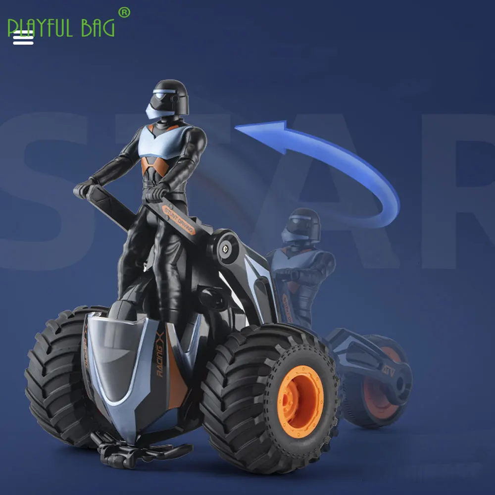 2.4G Remote Control Deformation Motorcycle 360 ° Rotation Stunt Inverted Tricycle Kids Electric Toys Car Christmas Gifts VG132