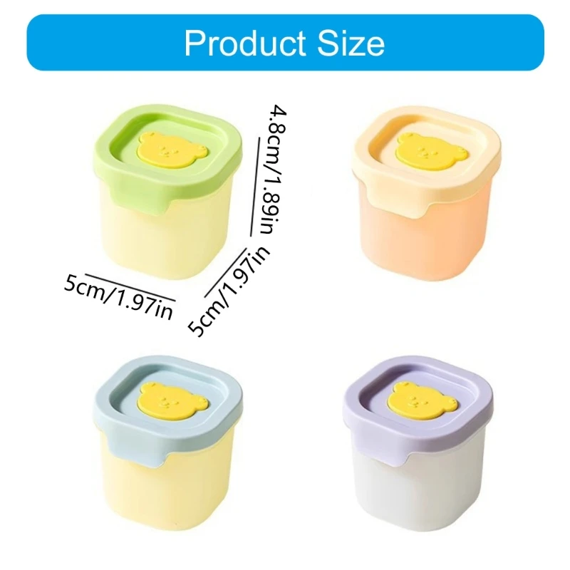 Baby Storage Container With Lids Silicone Freezer Tray For Homemade Puree 4 Compartments Microwave Steam Safe Infant Feeding