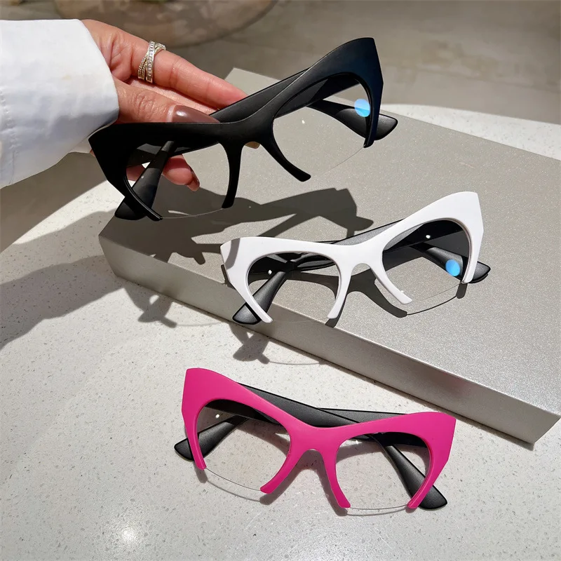 Vintage Brand Designer Cat Eye Optical Glasses Frame Women Fashion Sexy Ladies Half Frame Computer Myopia Eyeglasses Frames