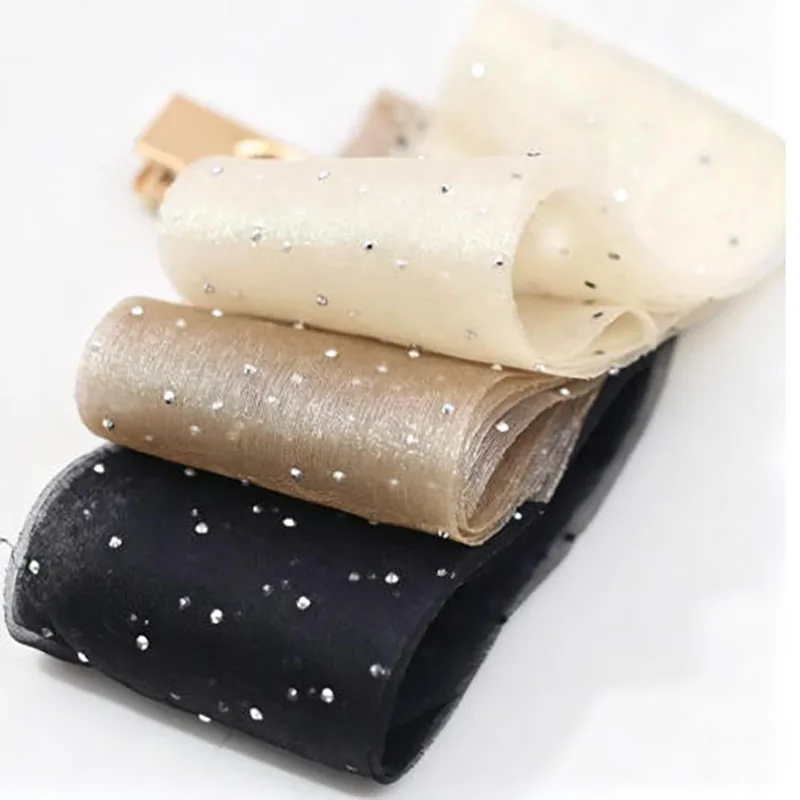 5yards 6cm Width Sparkling rhinestone Organza Ribbon Sheer Glitter Tulle Fabric for DIY Hair Bow Hair Clip Gift Wrapping Wedding