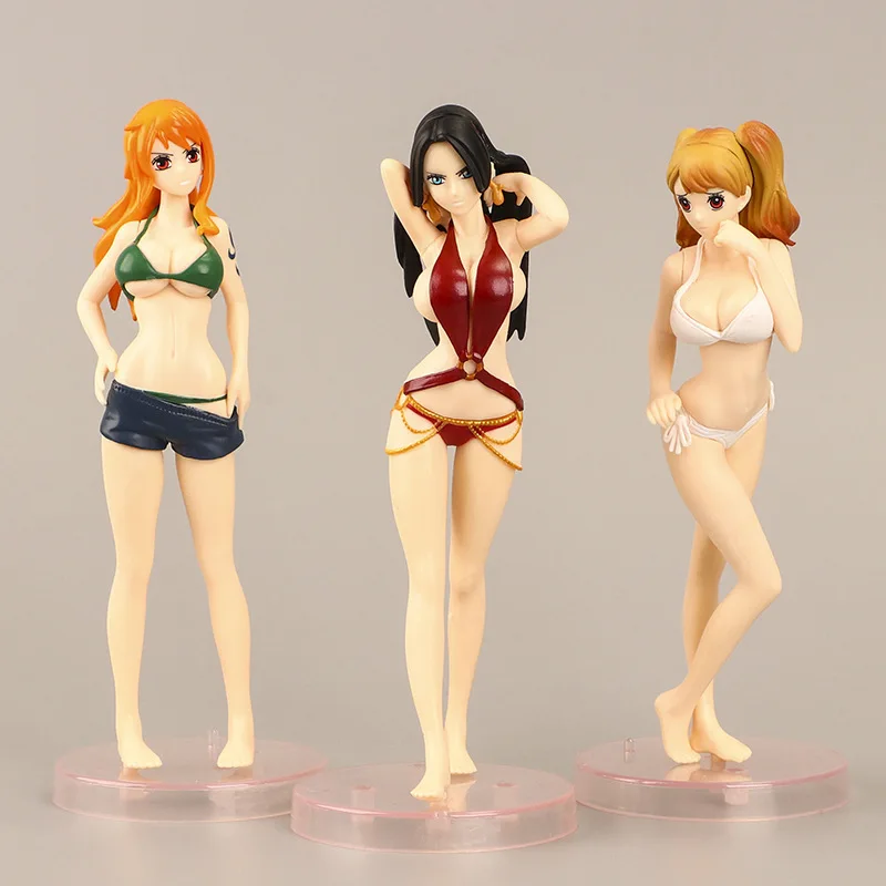 Anime ONE PIECE Boa·Hancock Charlotte Pudding Nami Standing Posture Figurine PVC Action Figure Collectible Model Toy Opp Bag