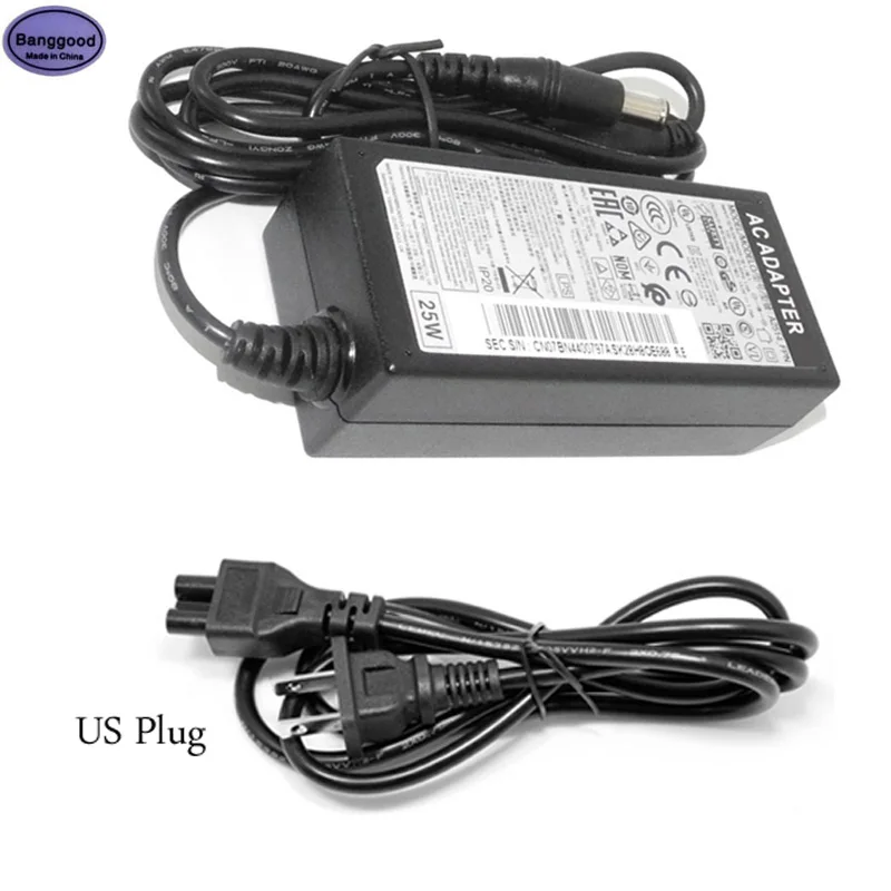 14V 1.79A 6.5*4.4mm 25W Laptop Charger 14V1.786A w/ AC Power Cable for Samsung Monitor A2514_DPN DSM S22A330BW BN44-00865A LS19A