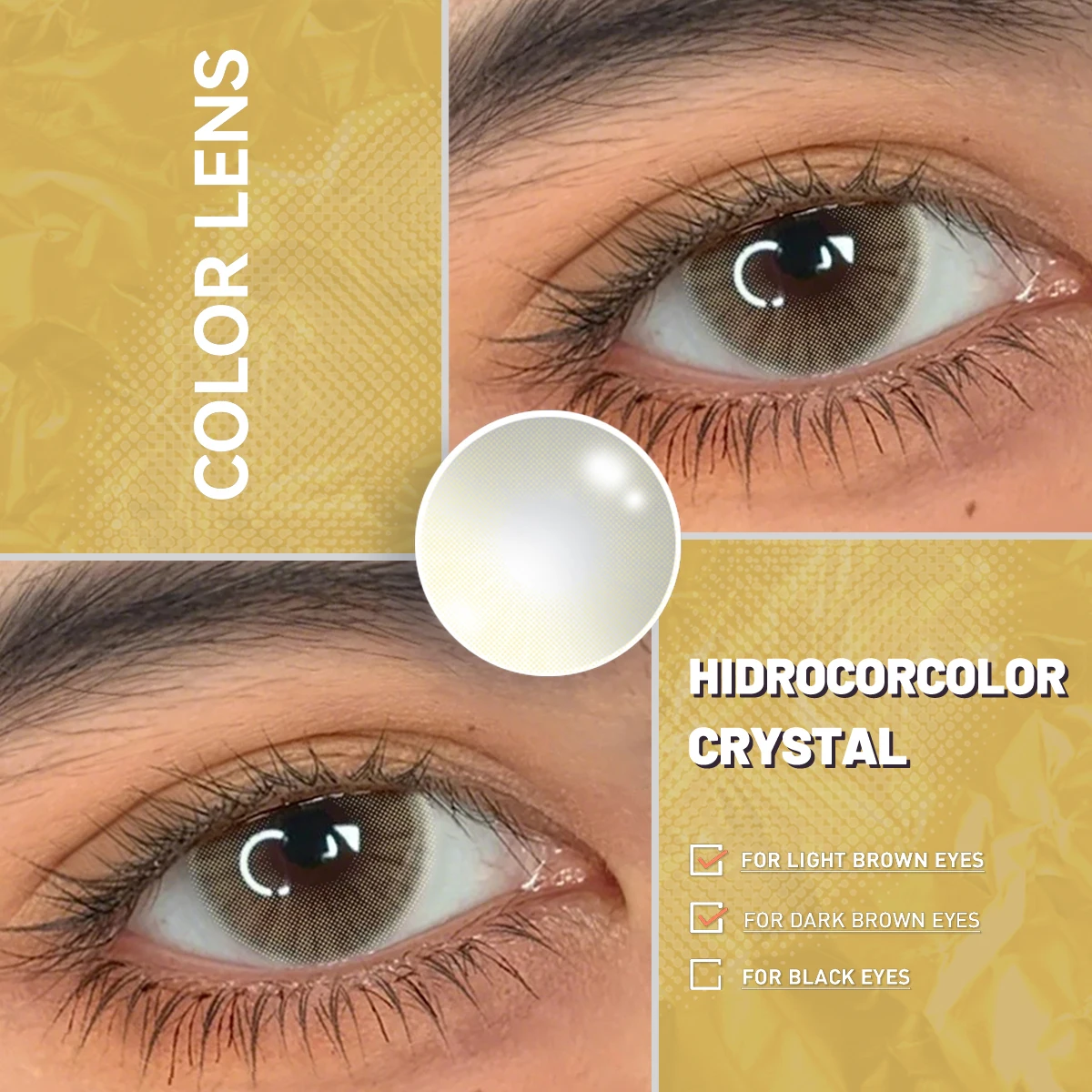 Visuashow Hidrocorcolor Bernstein-Braune Farblinsen für Augen, mit Natürlicher Kleiner Pupille, Jährlich mit Stärke. Weich und bequem, perfekt für den täglichen Gebrauch und das elegante Schönheits-Make-up – Detail 23