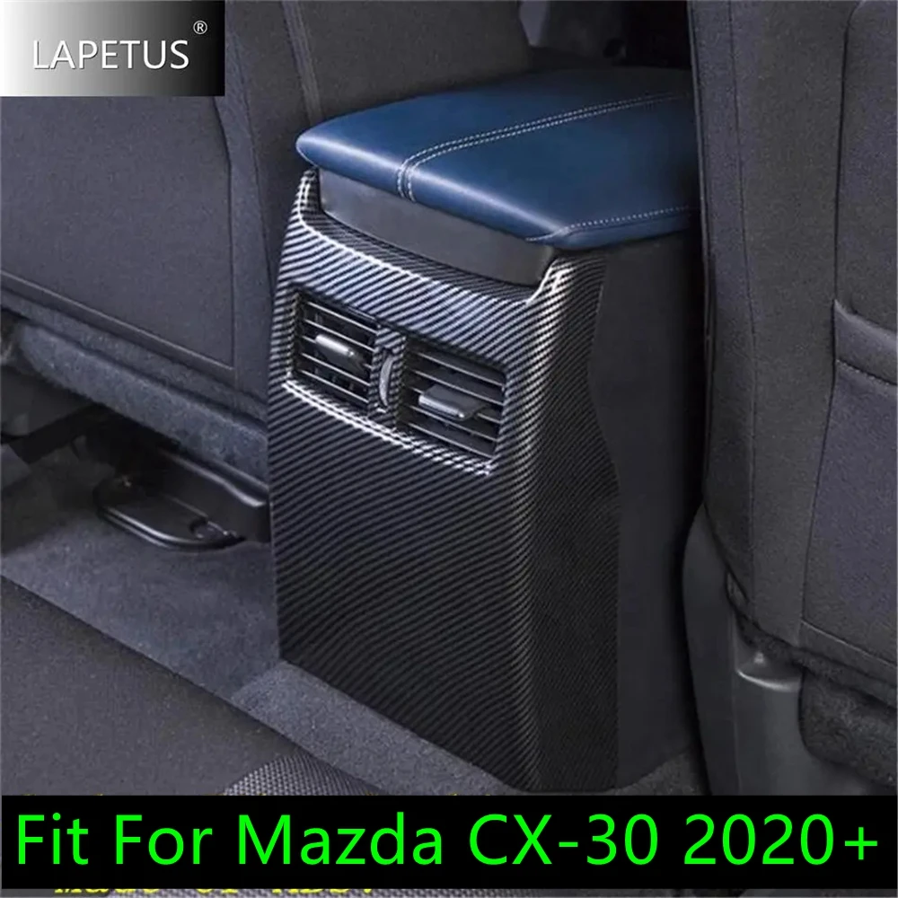 

Carbon Fiber Rear Armrest Box Anti Kick Panel Air Conditioner Vent Outlet Cover Trim For Mazda CX-30 2020 - 2024 Car Accessories