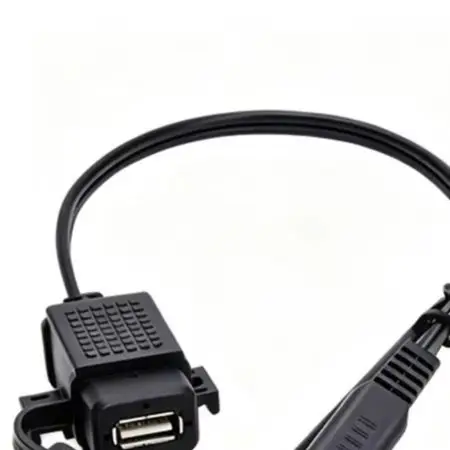 12V 24V Power Socket SAE To USB Adapter For Rainy Weather Riding 5V 2.1A Fast Output Protective Cover Design Heat Resistant PVC