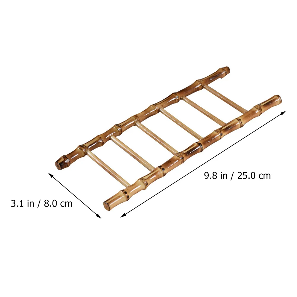 Mini escalera de bambú portátil para decoración de habitaciones y eventos de reunión de té colección de adornos de escalera de bambú