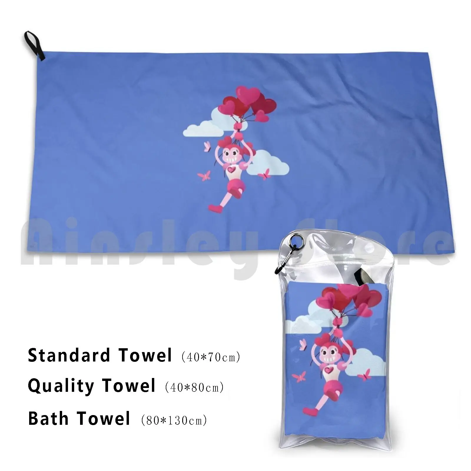 Spinel Balloons Custom Towel Bath Towel Steven Universe Spinel Balloons Hearts Love Cheer Up Flying Smile
