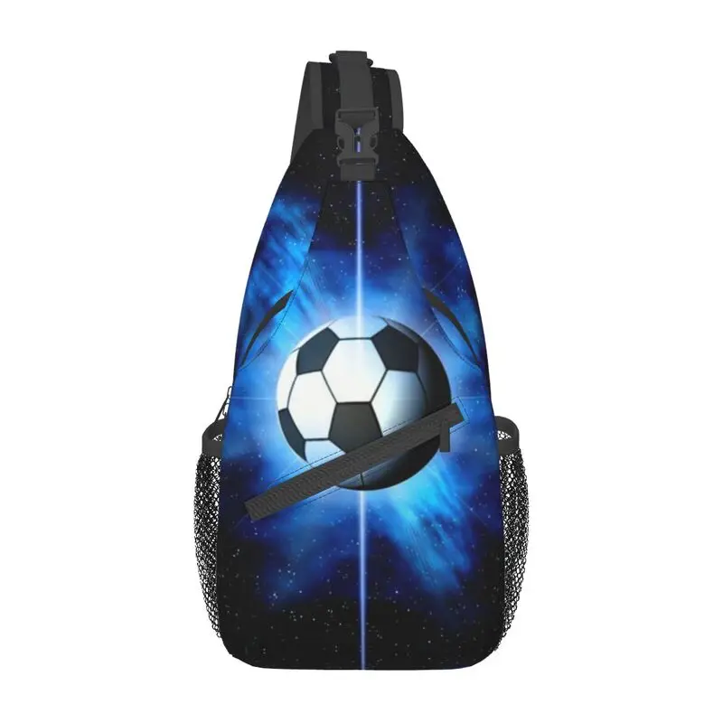 Football Space Abstract Sling Chest Bag Custom Soccer Ball Crossbody Shoulder Backpack for Men Travel Hiking Daypack