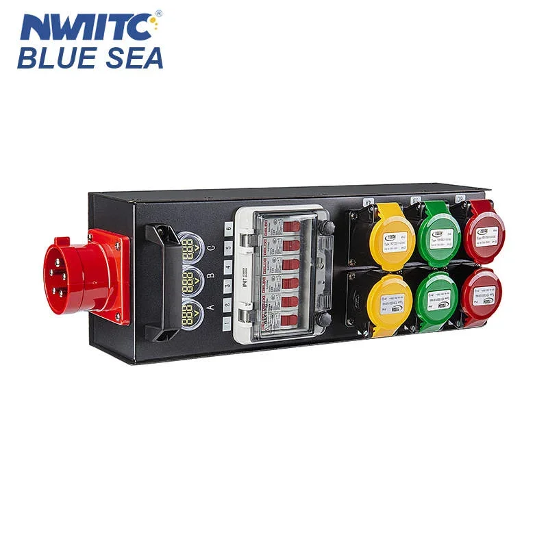 

In stockDJ Event Show 32A 5Pin Input 6 Ways 16A 3Pin Output Power Distribution Distributor Distro