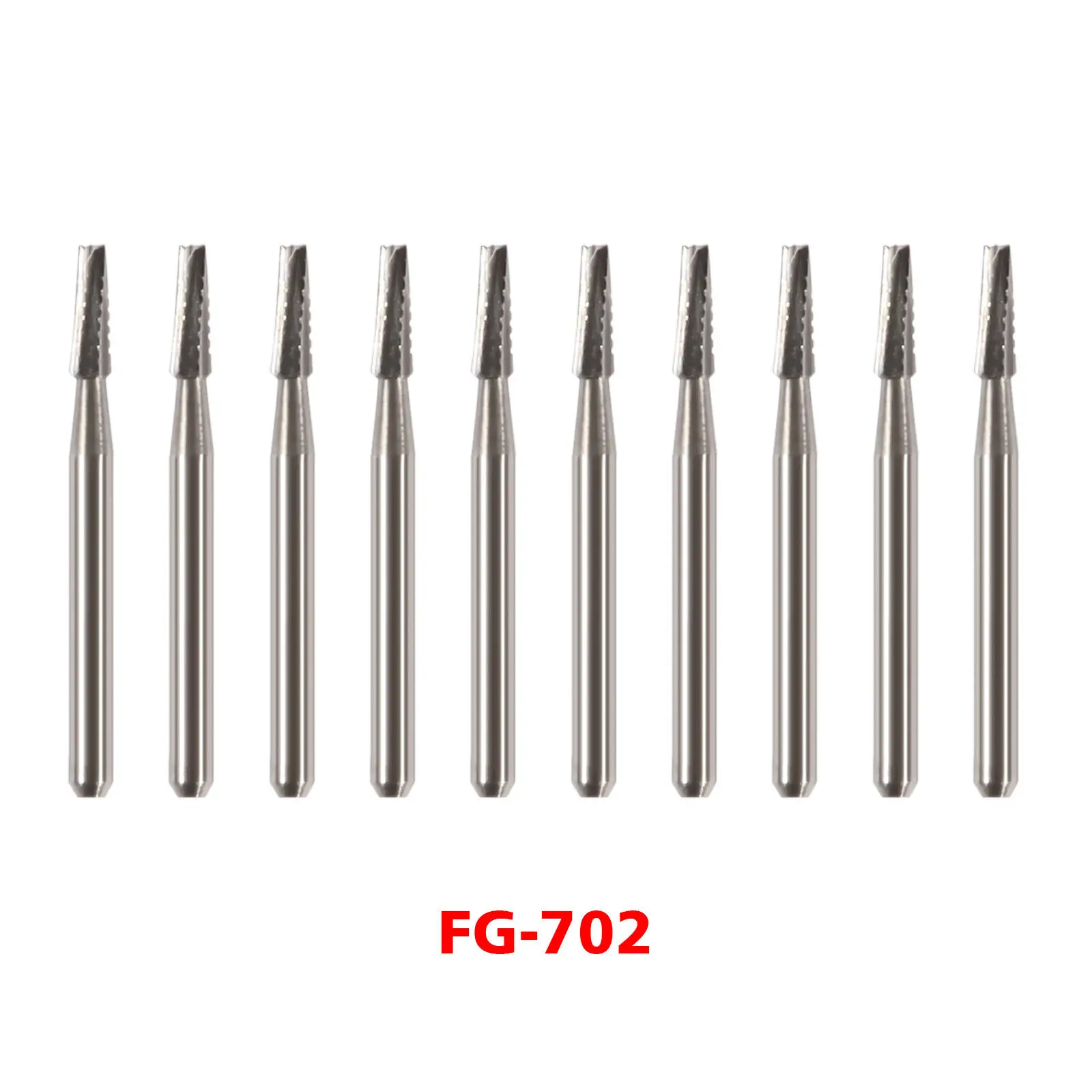 10 Stuks/1 Doos Tandcarbide Staal Burs Kegel Boor Fg Voor Hoge Snelheid Handstuk FG-702