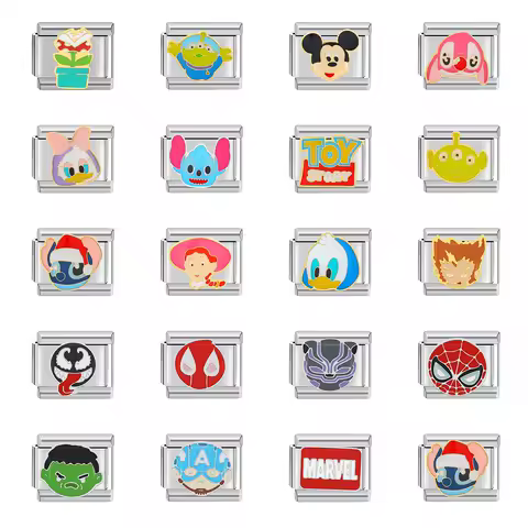 Italian Charm Store Italian Charm Bracelet 9mm Y2K Diy Cute Retro Pattern Series