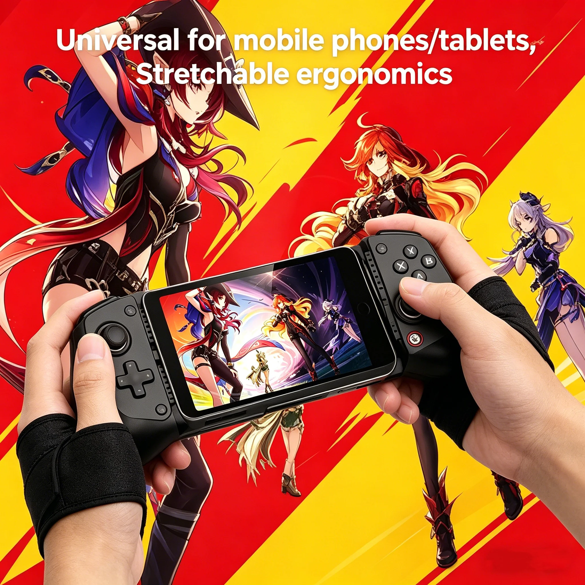 

Беспроводной игровой контроллер X5L для iPhone/Android, растягивающийся геймпад с двумя джойстиками и макроклавишами для PUBG, Genshin Impact