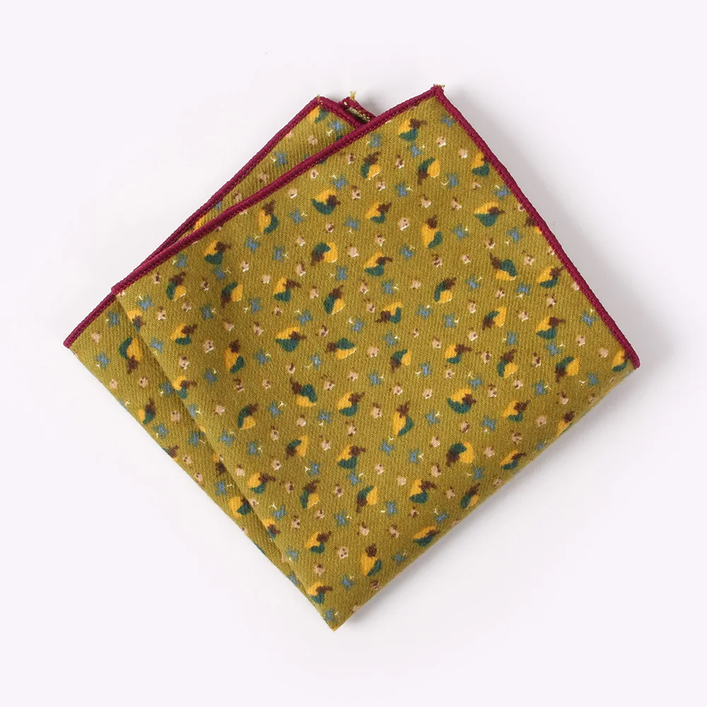 Toalla de bolsillo para traje, pañuelo estampado de algodón para hombre, bolsa para traje, toalla, moda informal, borde de estilo europeo y americano, 5 uds.