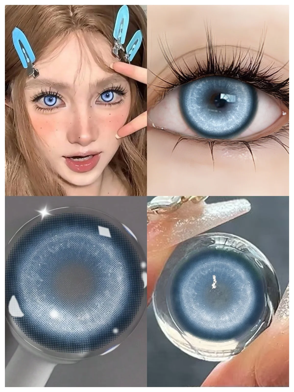 VISUASHOW 14.5mm Niebieskie Anime Cosplay Kolorowe Soczewki Kontaktowe 6 Miesięcy Użytku Jednorazowe Żywe Makijaż Oczu Cyber Kosmetyczne Czerwone Miękkie Soczewki — 2