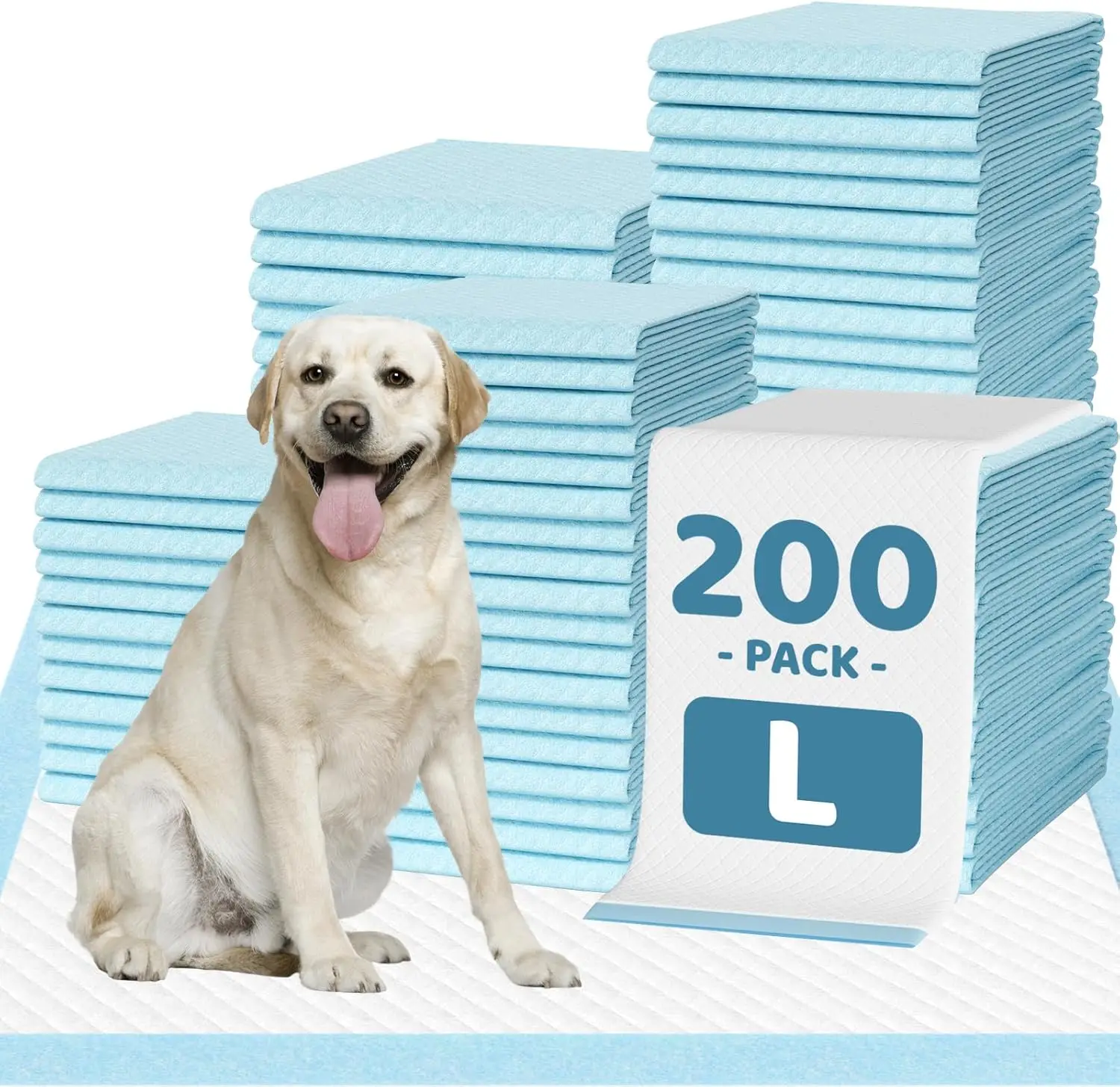 

200 штук больших впитывающих пеленок для собак и кошек (для щенков) - 28"x30" (71x76 см) | Непромокаемые быстросохнущие одноразовые пеленки для животных