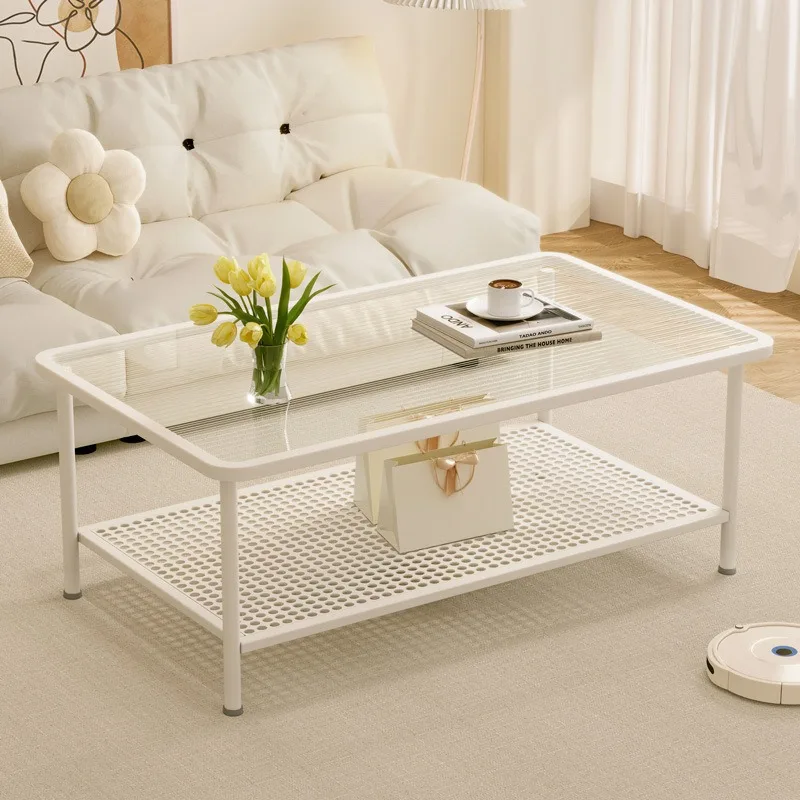 

Sofa Side Table Home Living Room Coffee Light Luxury Glass Center