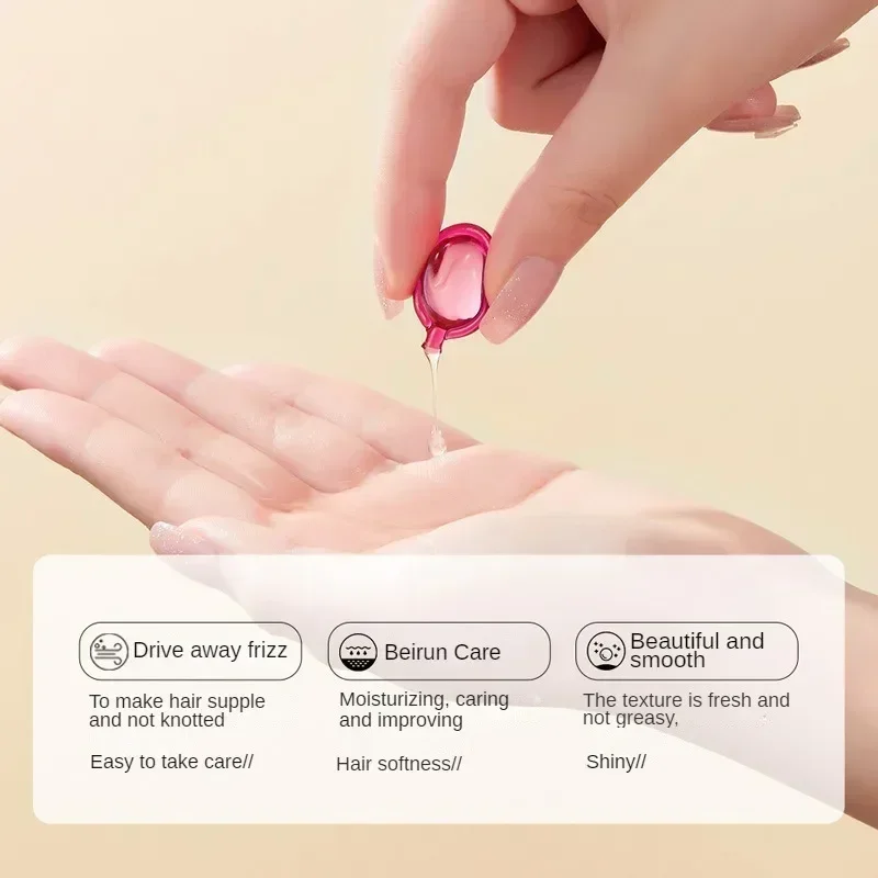 30 قطعة زيت الورد العطري السلس حريري الشعر فيتامين كبسولة علاج مغذي إصلاح مصل الشعر التالف تعزيز