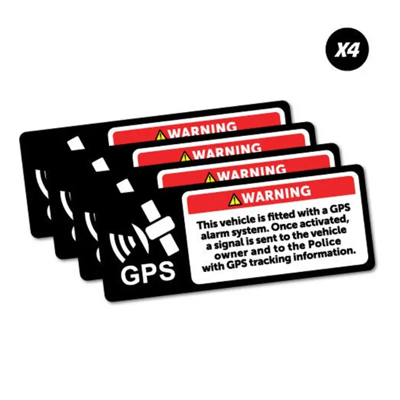

4Pcs 105x40mm Warning GPS Alarm System Sticker Decal Safety Sign Car Vinyl