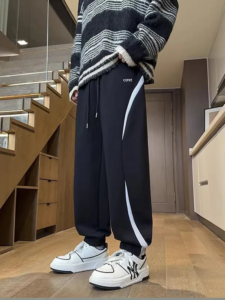 

Youth Loose Straight Leg Men's Sports Pants American Sle Heavyweight Sweatpants Casual Trousers for Teenagers