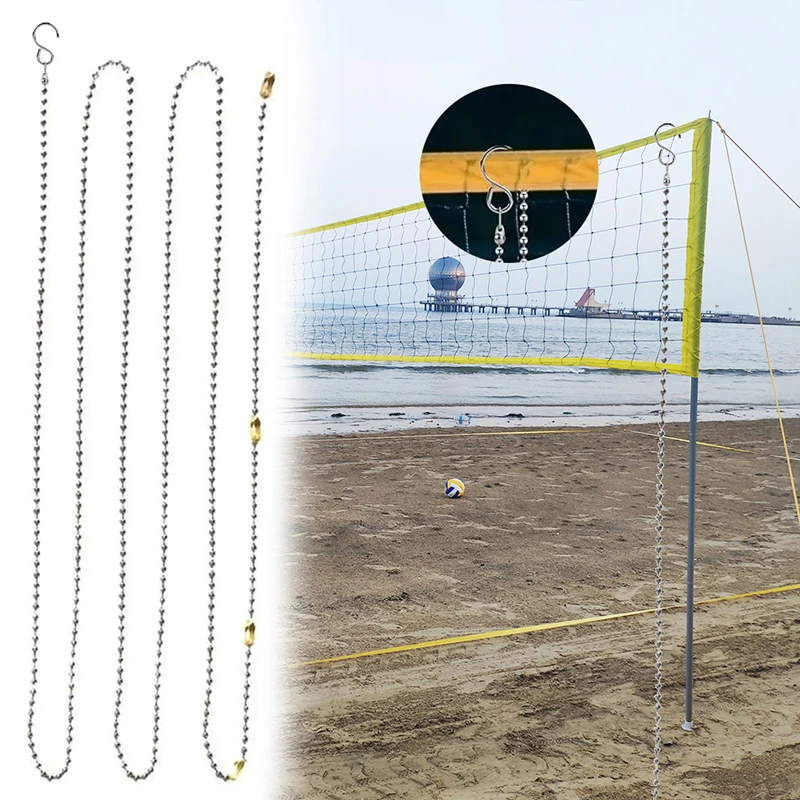 

2Pcs Volleyball Net Height Chains High Strength Volleyball Net Measurer Appropriate Length Volleyball Training Sport Supplies