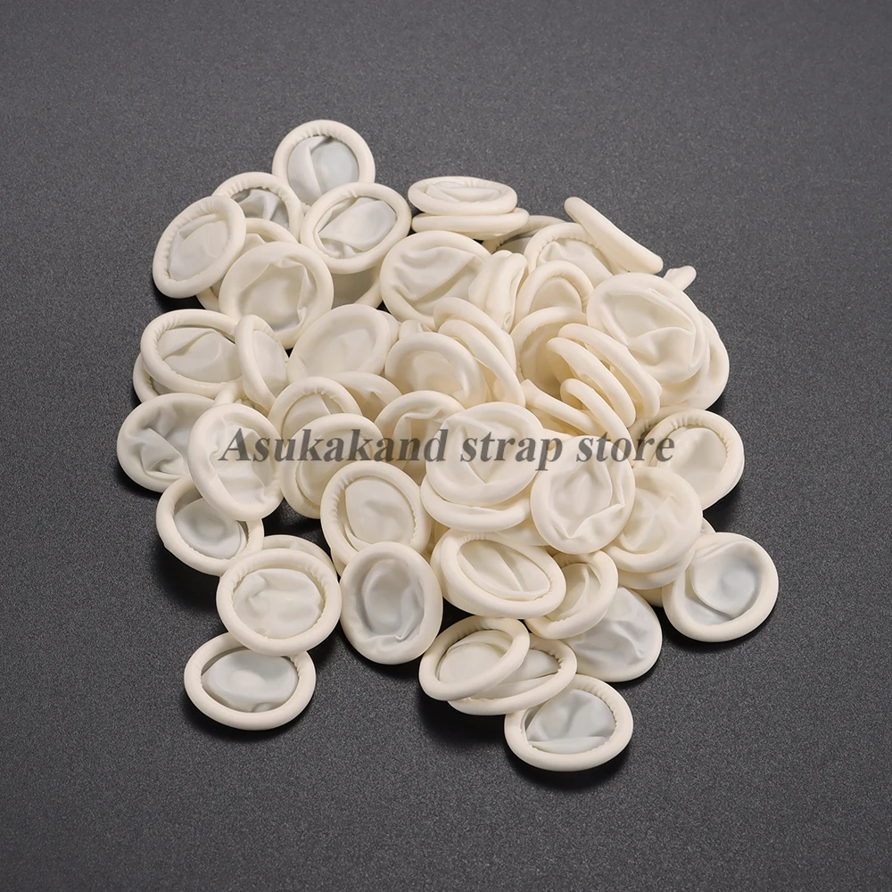 100 قطعة المطاط الأبيض سرير الاصبع ساعة طقم تصليح اللاتكس المتاح واقية غطاء للأصابع الغبار واقية غطاء للأصابع ساعة اكسسوارات