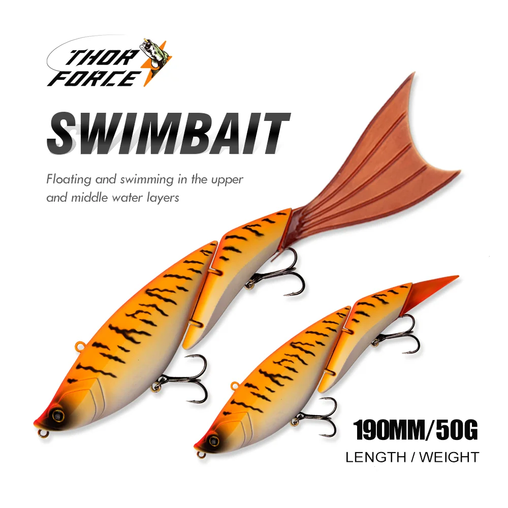 THORFORCE 190MM Articulated Fishing Lure Big Swim Baits Large Hard Bait Flexible Pike Lure Swimbait  Jointed Lure