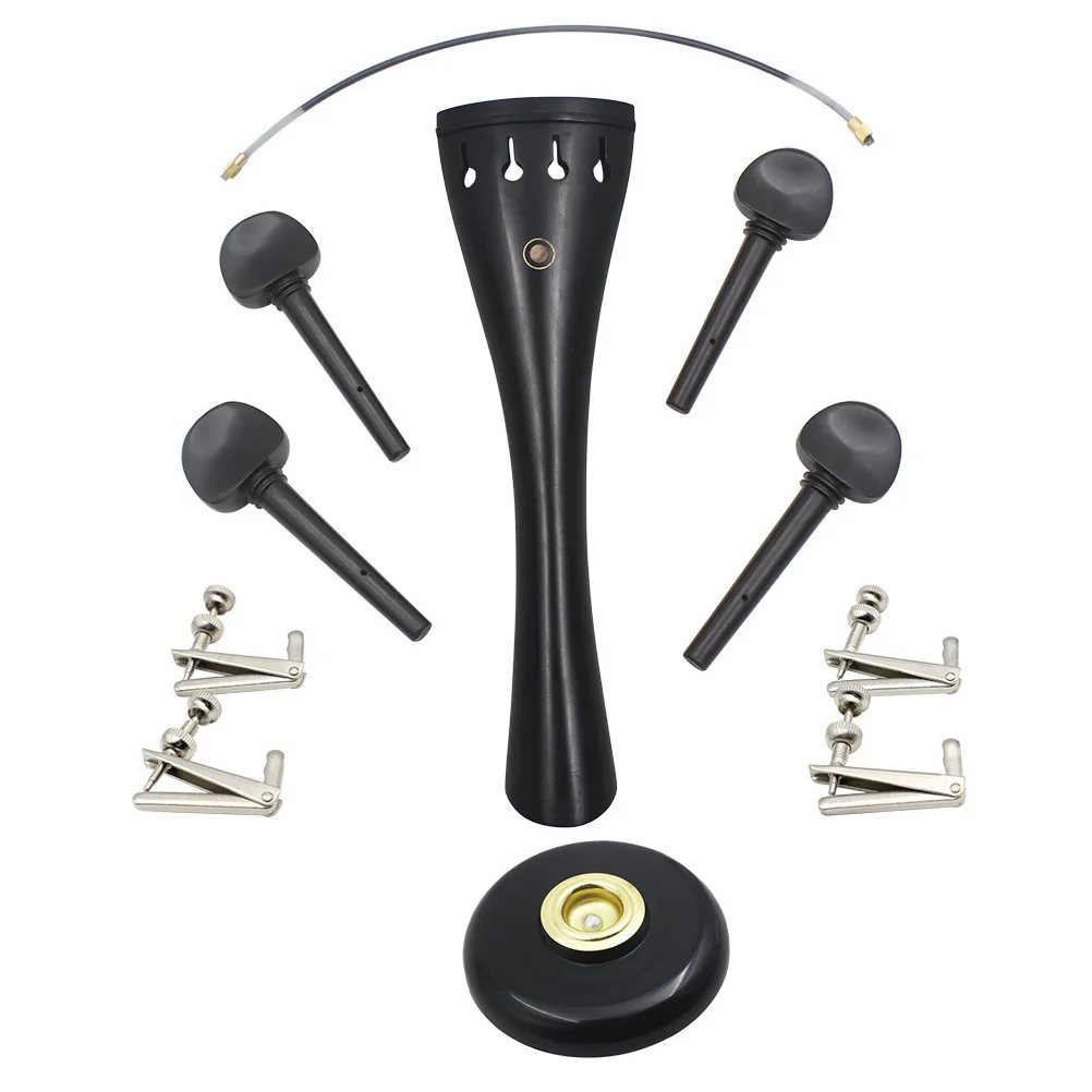 

1Set Professional Ebony Cello Parts Set Strong Durable Quick Installation Enhance Sound Performance Ideal for Cello Players