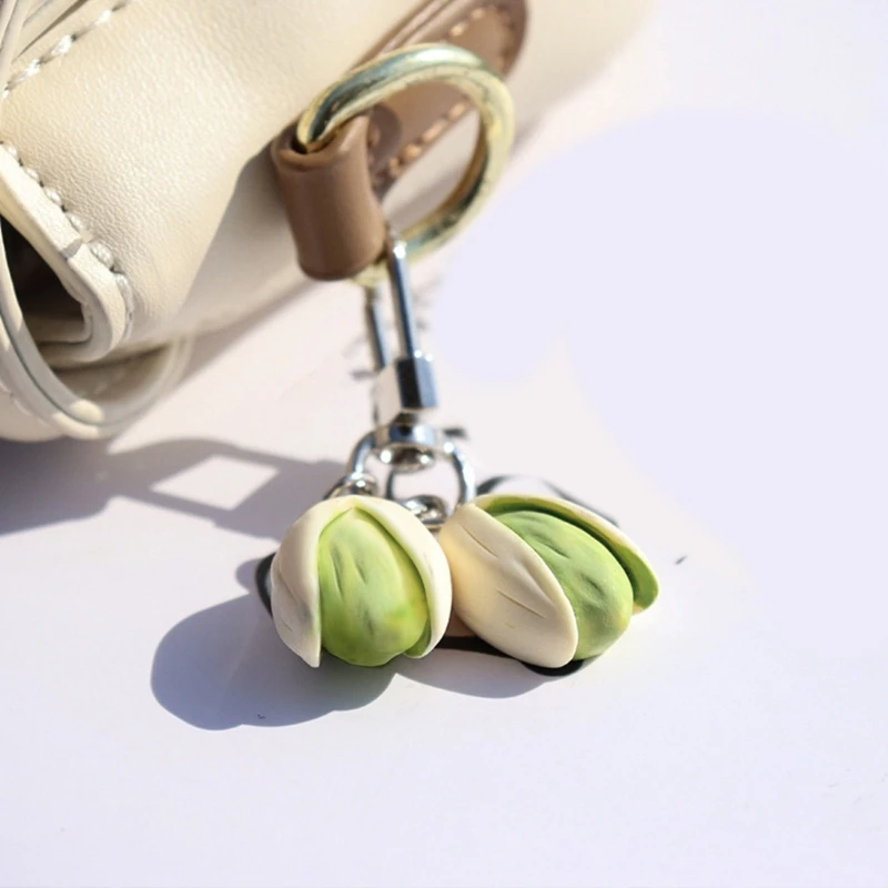 Creatives Pistachios Keychain 6cm Simulation Pendants Charm for Women Men Backpacks Purses Accessories