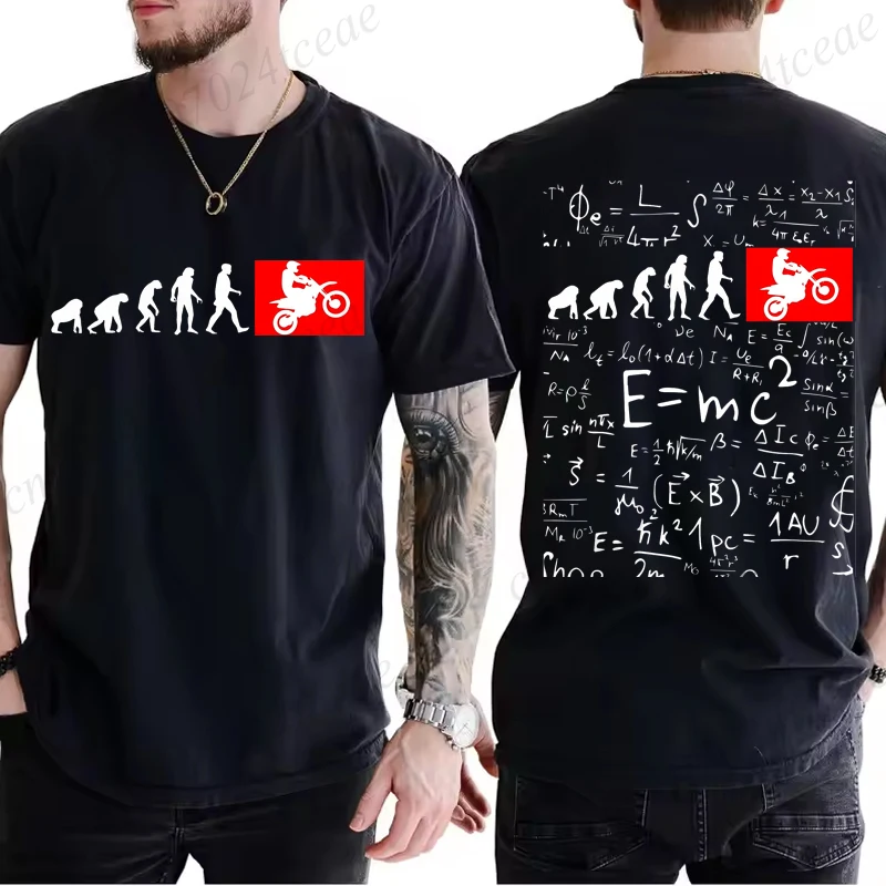 

Men's Vintage Evolution Motocross Print T-Shirt Summer Daily Loose Short Sleeve Male Tops Casual Tees Unisex Clothing Apparel