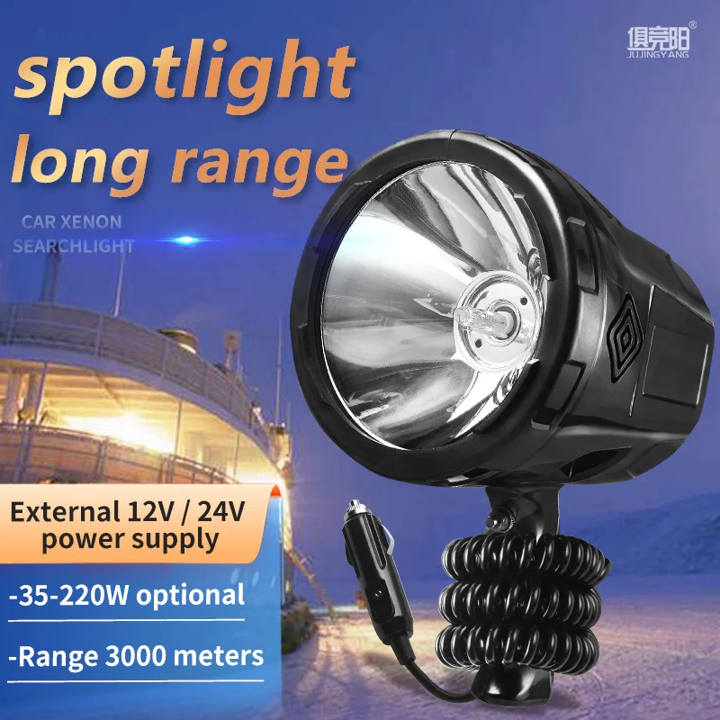 super brilhante hid lampada de xenon portatil 220w holofote lanterna impermeavel luz ao ar livre para caca e pesca 01