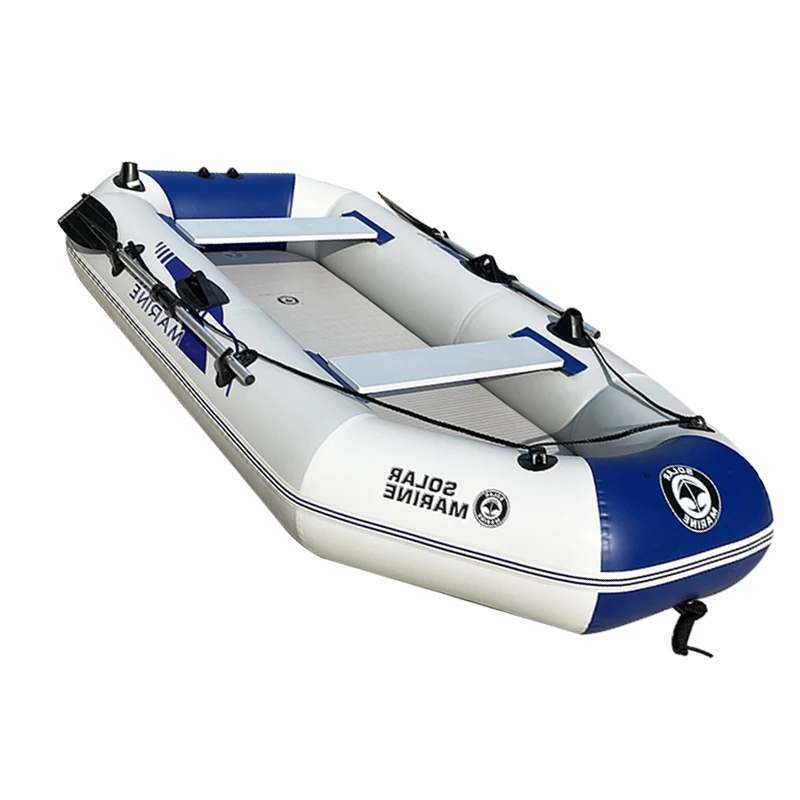 Solar Marine 4 Person Inflatable Kayak PVC Fishing Boat Portable and Wear-resistant Canoe with Air Mat Floor Factory Outlets