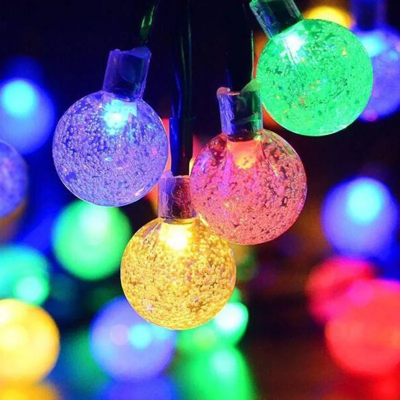 Led Lights 1.7cm Small Bubble Ball Lamp Holiday Lighting Battery Solar Energy for Christmas Wedding Decoration Festoon