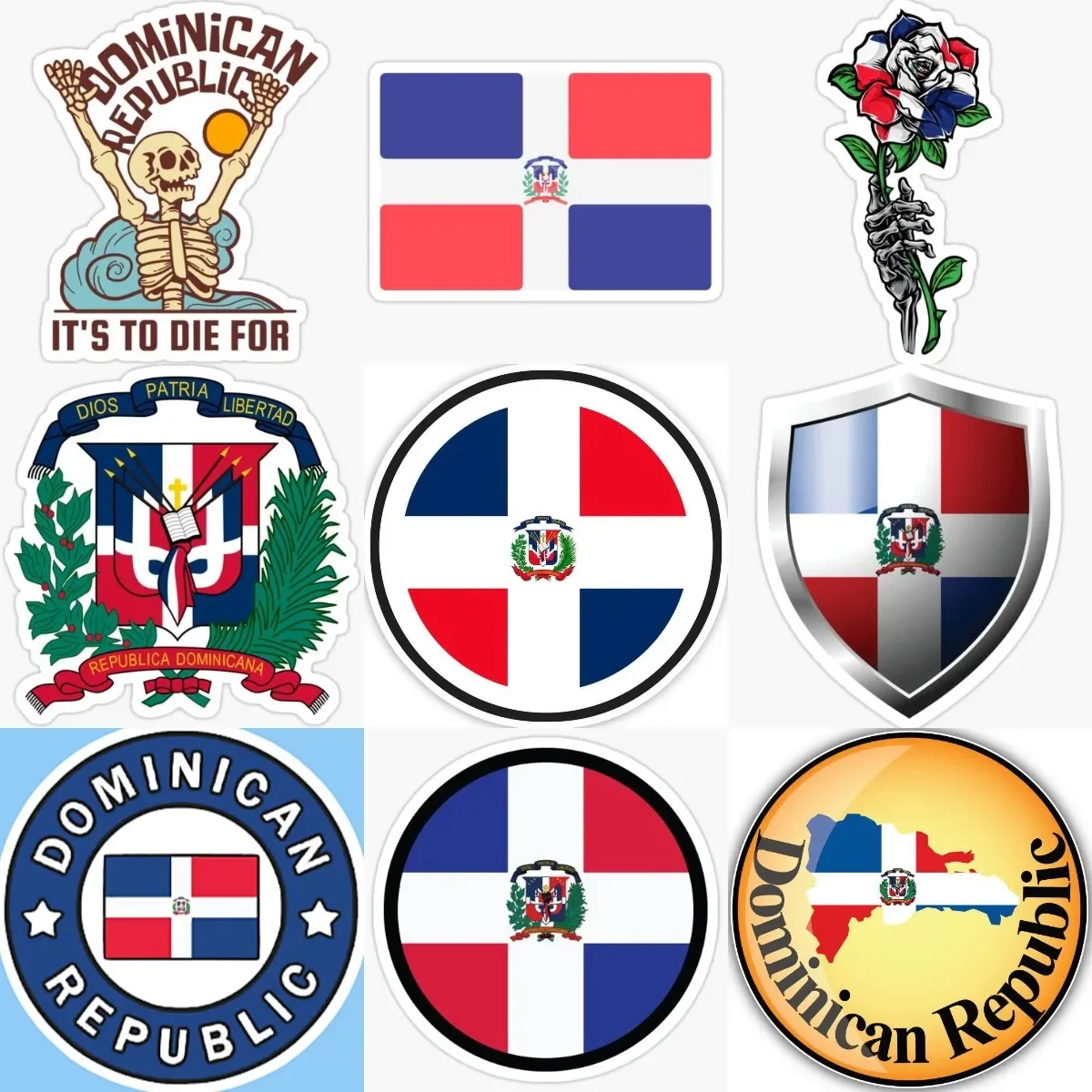

Creative Dominican Flag PVC Badge Sticker for Covered Scratch Decorate Car Helmet Truck Motorcycle Off-road Room Bicycle Van
