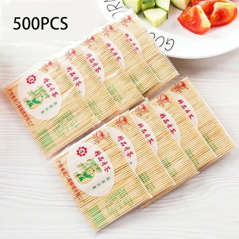 500 PCS of Natural Bamboo Toothpick Sturdy Wood Dental Bamboo Picks for Home Restaurant Hotel Products Toothpicks Tools