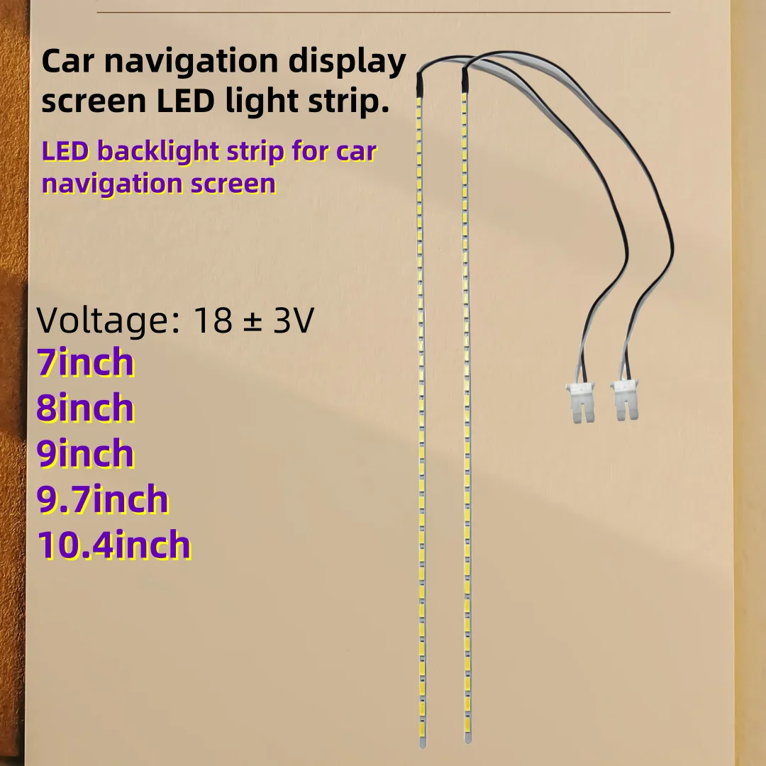 2PCS LED Backlight Strips for 7-inch, 8-inch, 9-inch, 9.7-inch, 10.4-inch Car Navigation Displays or Automotive Interior Lightin