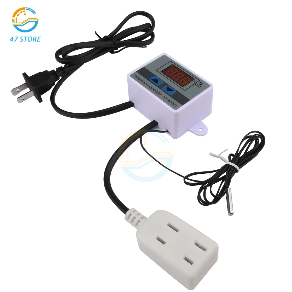 W3001/W3002 AC 110-220V Digital LED Temperature Controller Module Digital Thermostat With Waterproof Probe Electronic Thermostat