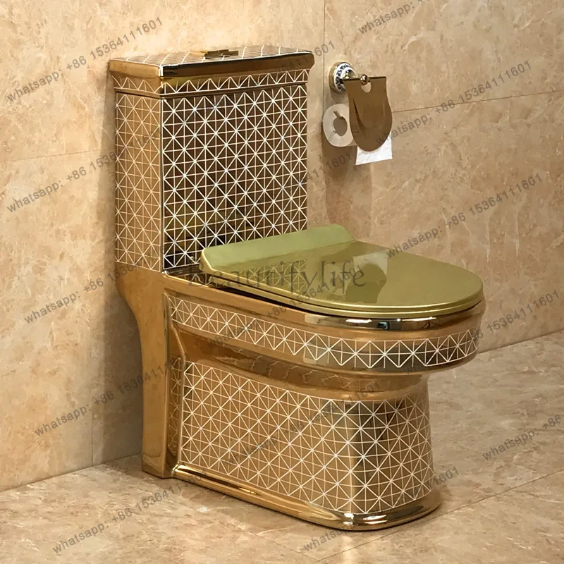 Gold toilet electroplating toilet non-fading siphon toilet