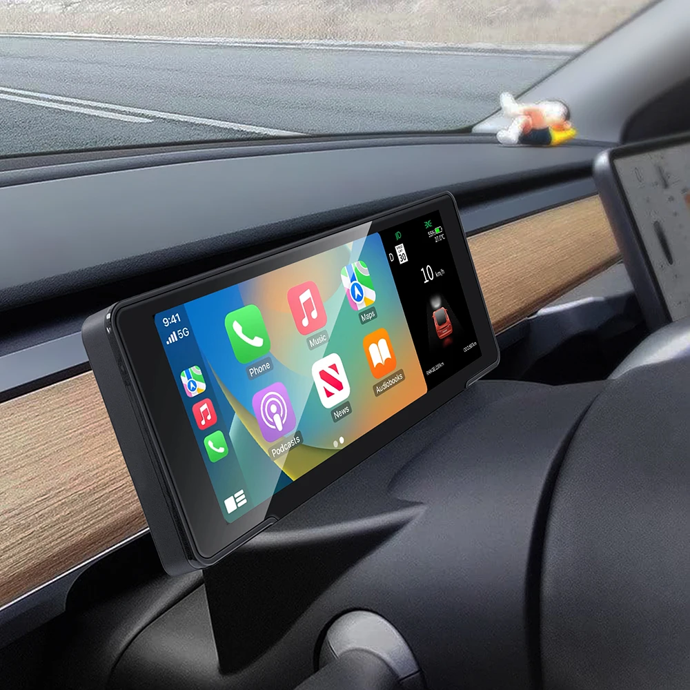 HD IPS 6,9-Zoll-Bildschirm Auto für DVD-Player für Tesla Model 3/Y Wireless CarPlay & Android Auto Integrierte GPS- und DSP-RGB-Funktionen